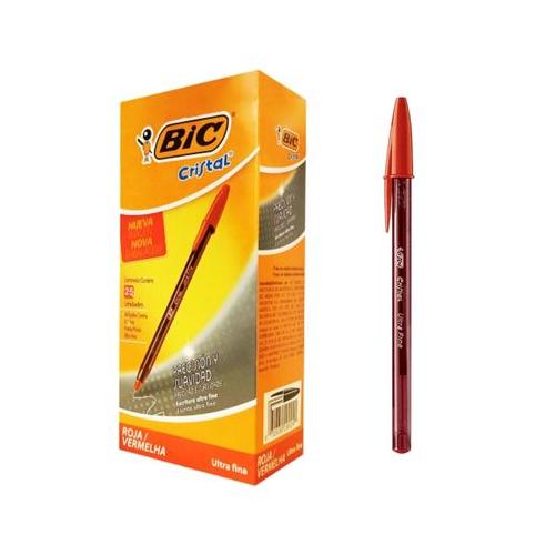 BOLIGRAFO BIC CRISTAL ULTRA FINO 0.7MM ROJO