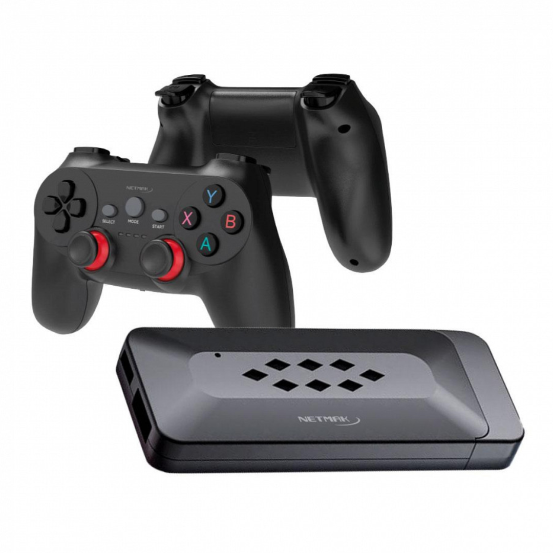 MINI CONSOLA NETMAK NM-M34 INALAMBRICA HD SD 128GB/RAM DDR4 DE 1GB/ +44.000 JUEGOS/EMULA MAS DE 50 CONSOLAS/2 JOYSTICK