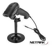 LECTOR DE CODIGOS DE BARRAS NETMAK NMLC401S CON BASE DE APOYO