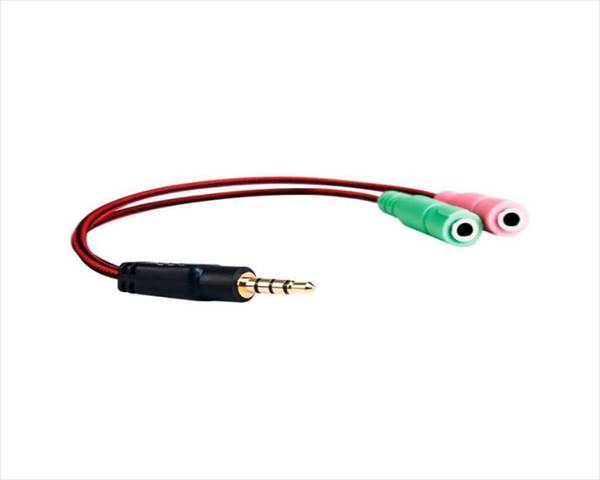 ADAPTADOR NOGANET ADAPTER AURIC Y MIC 2 X 3.5 PLUG HEMBRA A 1 X 3.5 PLUG MACHO PS4