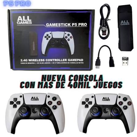 CONSOLA GAME STICK ALL GAMES P5 PRO 128GB +50.000 JUEGOS (CAJA NEGRA)
