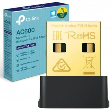 PLACA DE RED TP-LINK ARCHER T2UB NANO PLACA DE RED W + BLUETOOTH 4.2 USB AC600 DUAL BAND