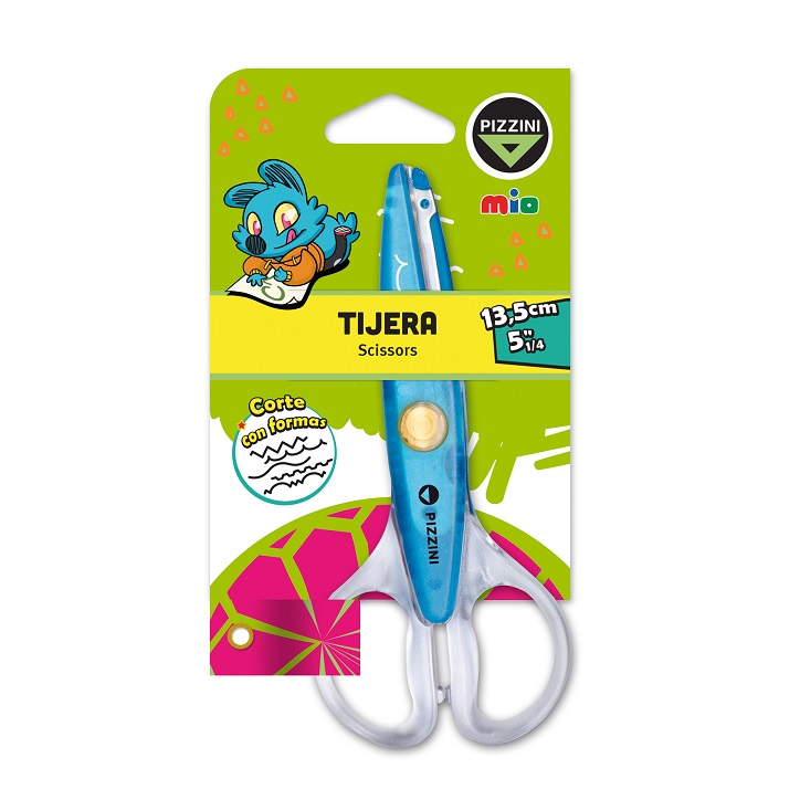 TIJERA PIZZINI ESCOLAR 13.5CM CORTE CON FORMAS